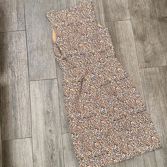 J. Crew Leopard Print Basketweave Midi Sheath Dress - Picture 4 of 6